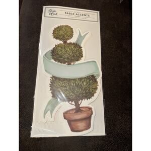 Hester & Cook Name Place Cards Set 12 Topiary Greenery Table Accents Die Cut 2